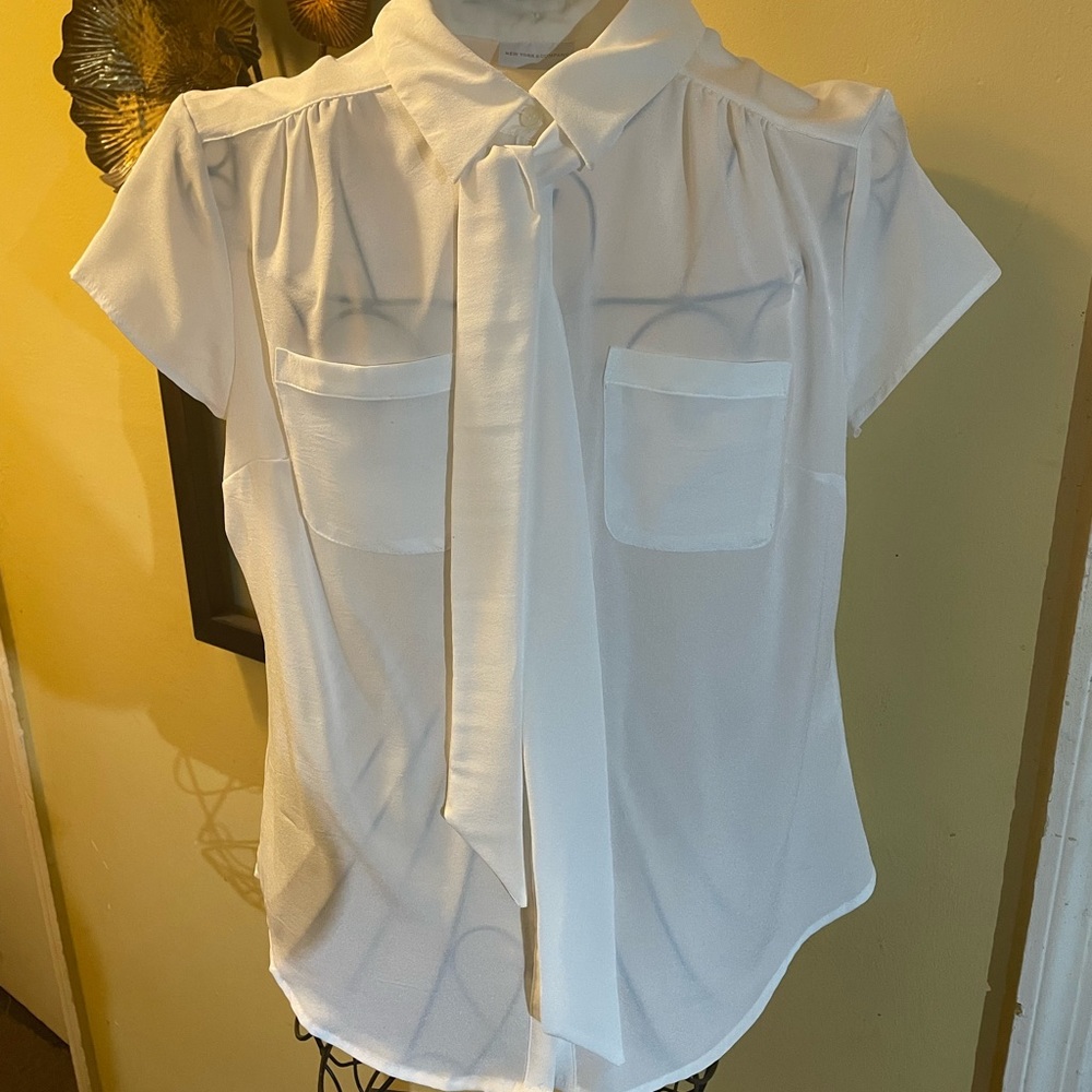 White button up blouse